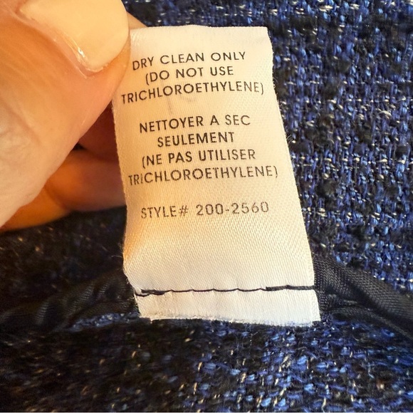 Nanette Lepore | Blue Tweed Asymmetrical Blazer | Sz 4 - Picture 14 of 14